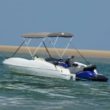 VidaXL Parasolar Bimini 3 arcuri pereți din plasă 183x(185-198)x137 cm