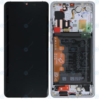 Huawei P30 Pro New Edition (VOG-L29D) Capac frontal al modulului de afișare + LCD + digitizer + baterie argintiu 02353SBC foto