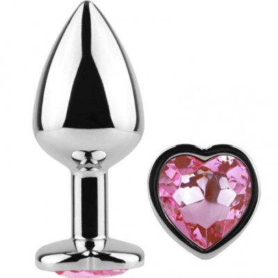 SECRETPLAY - METAL BUTT PLUG FUCHSIA HEART SMALL SIZE 7 CM foto