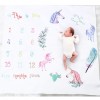 Paturica Milestone Bebe Drool Unicorni, Fotografii Memorabile, 100x100 cm, Rame Incluse