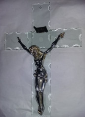 Crucifix vintage cu ISUS HRISTOS,CRUCIFIX MARE 37 CM,ISUS 25 CM,T.GRATUIT foto