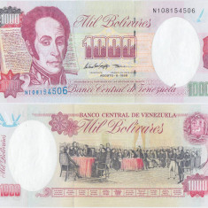 1998 (6 VIII), 1,000 Bolívares (P-76d) - Venezuela - stare UNC