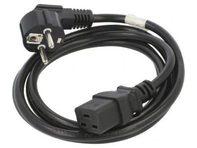 Cablu CEE 7/7 mufă IEC C19 mamă PVC 1,8m negru foto