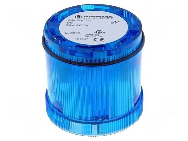 Semnalizator LED Albastru 24V IP65 &Oslash;70x65mm