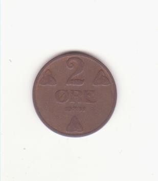 Norvegia 2 &amp;Oslash;re 1951 - Haakon VII . foto