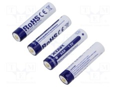 Acumul: Li-Ion 10440,AAA,R3 1,5V 750mAh &Oslash;10,3x44,5mm 4buc.