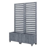 Ghiveci cu spalier, 2 jardiniere mari și 2 spalieri de grădină ca suport pentru plante cățărătoare, 102,5x32x152,5 cm, Gri