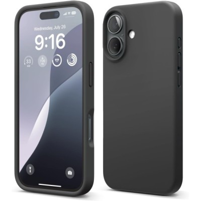 Husa Soft Touch, slim, ALC Mobile, anti soc, compatibila cu IPhone 16 Plus, Negru Tpu foto