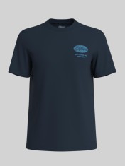 s.Oliver Big Sizes Tricou barbati big sizes cu decolteu la baza gatului si imprimeu cu logo, Bleumarin, 2XL