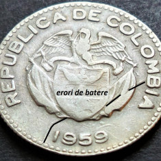 Moneda exotica 10 CENTAVOS - COLUMBIA, anul 1959 *cod 4155 B = EROARE BATERE