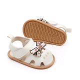 Sandalute albe cu fundita - Amelia (Marime Disponibila: 3-6 luni (Marimea 18