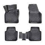 Covorase Auto Tip Tavita Cauciuc PSN Skoda Kodiaq 2017-2024, Negre, Set Fata + Spate, Fixare Clipsuri/Scai