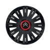 Set 4 capace roti Negre Cu Inel Rosu Active R16 Compatibil Cu Citroen, Autohelix MSA