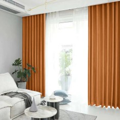 Draperie din catifea blackout cu rejansa transparenta cu ate pentru galerie, Madison, 150x255 cm, densitate 700 g/ml, Bronze, 1 buc