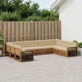 Cumpara ieftin Set de canapele de exterior 9 buc. 9-Locuri Natural si Bej