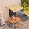 VidaXL Copertină retractabilă manual, galben și alb, 350x250 cm 3068878