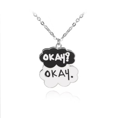 Lant / Colier fashion mesaj oferta limitata okay prieteni cuplu best friends foto