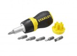 Surubelnita Magnetica MultiBit cu Clichet Stanley 0-66-358 + 6 Varfuri PH PZ Dreapta