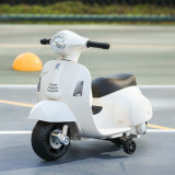 HOMCOM Motocicleta Electrica pentru Copii Baterie 6V Faruri si Claxon 18-36 luni Alba, Alb