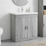 Cumpara ieftin Set de mobilier pentru baie Sonoma gri 81 x 40 x 84,5 cm