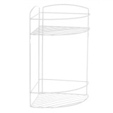 Raft Metalic Baie, Model de Colț, 2 Rafturi, Culoare Alb, Dimensiuni 20.5x20.5x37cm