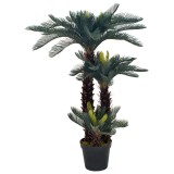 Plantă artificială palmier cycas cu ghiveci, verde, 125 cm