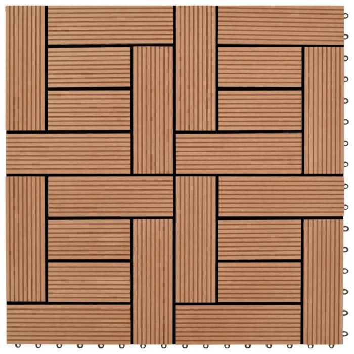 Plăci de pardoseală, 22 buc., maro, 30 x 30 cm, WPC, 2 mp