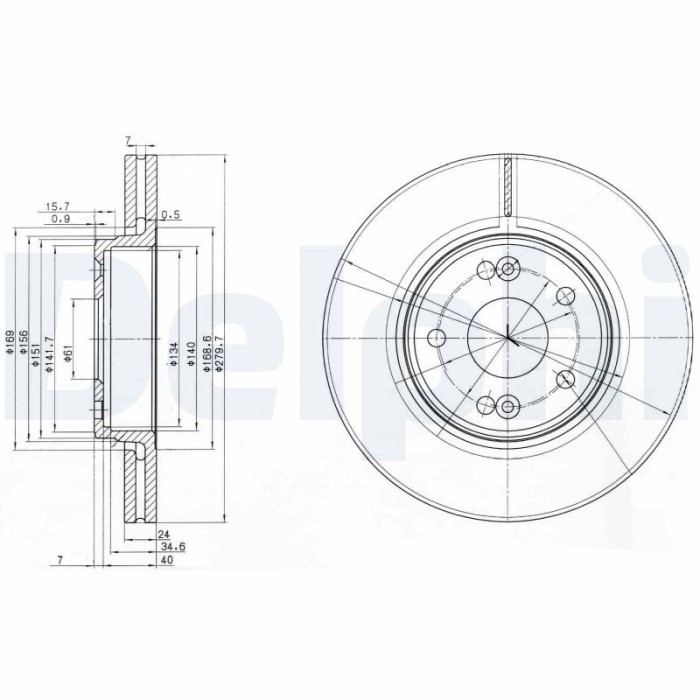 DELPHI BG3733 Disc frana