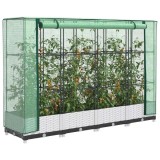 VidaXL Strat &icirc;nălțat cu husă de seră, aspect ratan, 160x40x123 cm