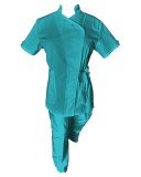 Costum Medical Pe Stil, Turcoaz cu Elastan, Model Andreea - S, 2XL