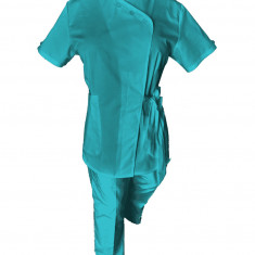Costum Medical Pe Stil, Turcoaz cu Elastan, Model Andreea - 3XL, 3XL
