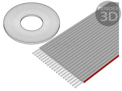 Cablu bandă 1mm neecranat Cu 20x28AWG PVC gri foto