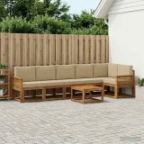 Cumpara ieftin Set de canapele de exterior 7 buc. 6-Locuri Natural si Bej