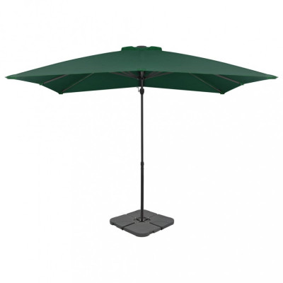 Umbrelă de exterior cu bază portabilă, verde foto