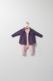 Cumpara ieftin Set cu salopeta si camasuta in carouri pentru bebelusi Ballon, Tongs baby (Culoare: Rosu, Marime: 3-6 Luni)