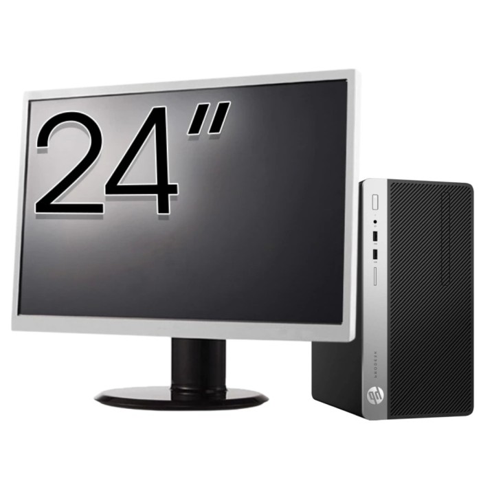 Pachet Calculator Second Hand HP ProDesk 400 G5 MT, Intel Core i5-8500 3.00 - 4.10GHz, 8GB DDR4, 256GB SSD + Monitor 24&amp;quot; NewTechnology Media