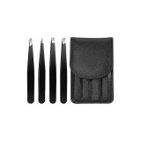 Cumpara ieftin Set 4 pensete profesionale pentru gene si sprancene, din otel inoxidabil, 9.6x1x0.4 cm, negre , precizie si eleganta in fiecare detaliu