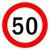 Autocolant limitator viteza 50km/h - &Oslash;13cm Garage AutoRide