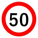 Autocolant limitator viteza 50km/h - &Oslash;13cm Garage AutoRide