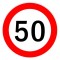 Autocolant limitator viteza 50km/h - &Oslash;13cm Garage AutoRide