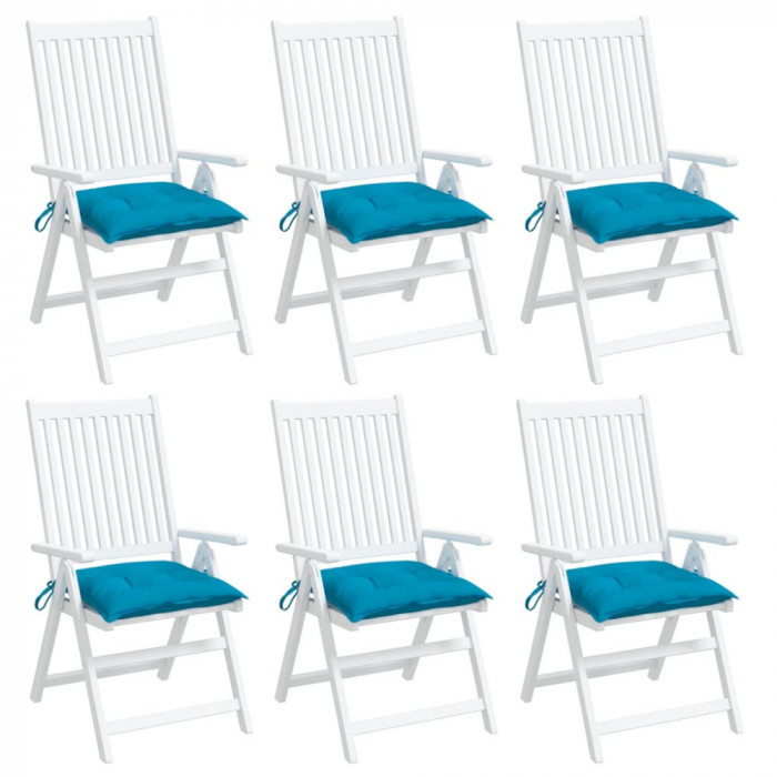 Perne de scaun 6 buc. albastru deschis 50x50x7 cm textil oxford GartenMobel Dekor