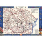 Harta drumurilor Romania, 1937, 50x70cm, repro