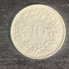 Moneda 10 rappen 1958 Elvetia