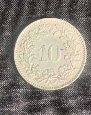 Moneda 10 rappen 1958 Elvetia foto