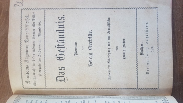 Biblioteca generală de romane a lui Engelhorn - 1898