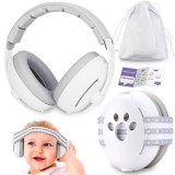 Cumpara ieftin Casti Antifonice 2 in 1 Pentru Bebelusi si Copii 3-48 luni WePro Store, Bentita Elastica Moale si Clasica Superioara, protectie auditiva in medii zgom