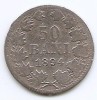 Romania 50 bani 1894 - Carol I, Argint 2.5 g/835, 18.6 mm, KM-23
