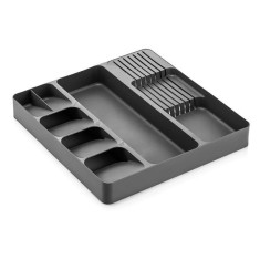 Organizator tacamuri pentru sertar, 8 compartimente, gri, 39.5x38.5x5.5cm