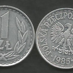 POLONIA 1 ZLOT ZLOTY 1985 [1] XF++ , livrare in cartonas