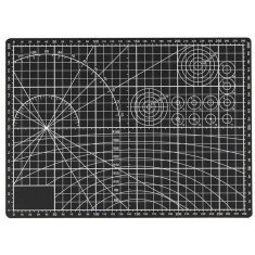 Placa pentru taiere precisa, modelare, fata-verso, cu auto-vindecare A4, 22 x 30 cm, scara clar vizibila, negru